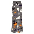 thumbnail image 5 of Fiaer,Halloween Wide Leg Plus Size Pants for Women,Women's Pumpkins Printed Baggy Elastic Waist Trousers,Ladies Drawstring Trendy Lounge Joggers Light Pink S, 5 of 5