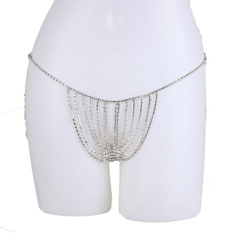 HeroNeo Rhinestone Belly Waist Chain Jewelry Crystal Thong Panties
