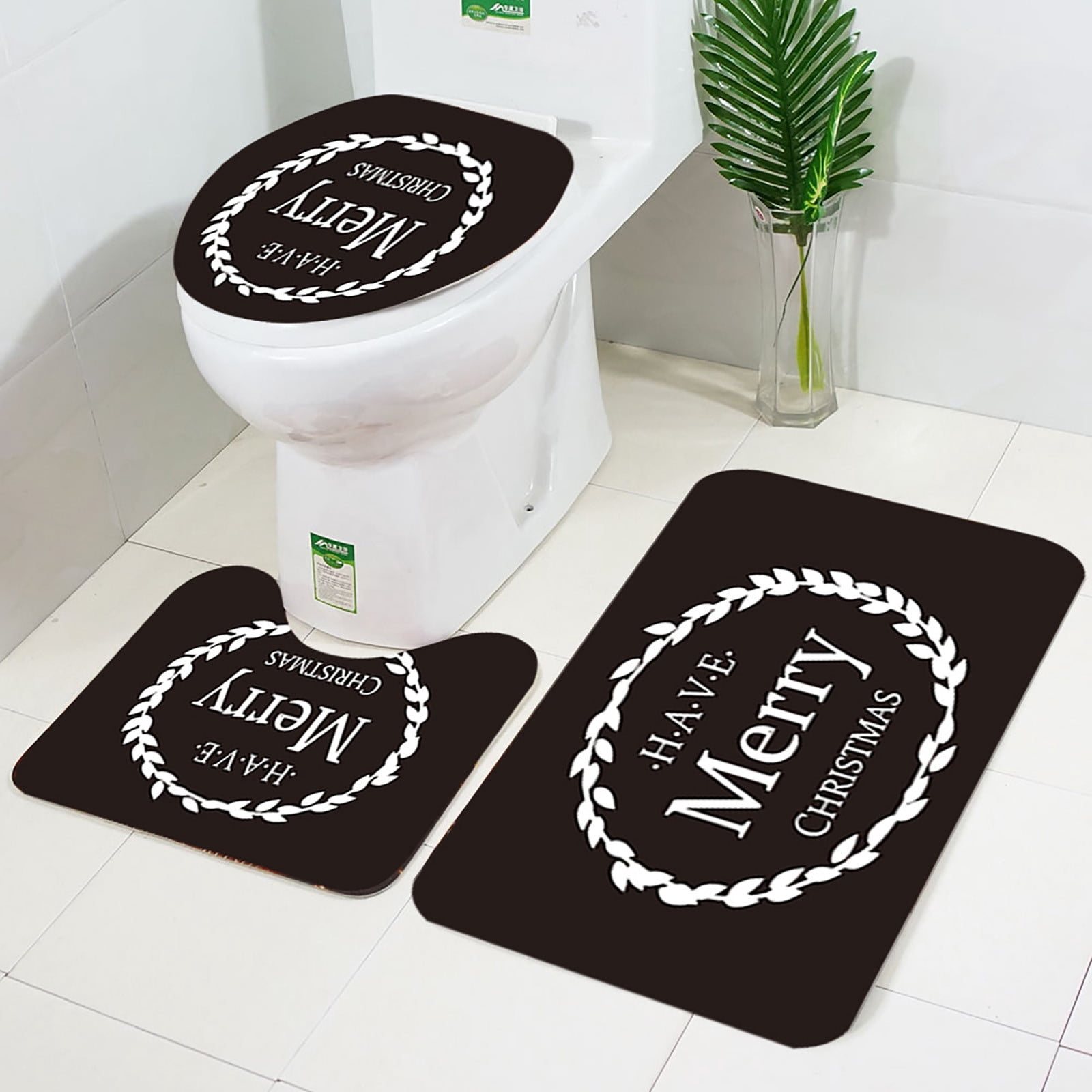 The Carpet 3 Piece Bathroom Toilet Floor Mat Set Printed G Walmart Com Walmart Com