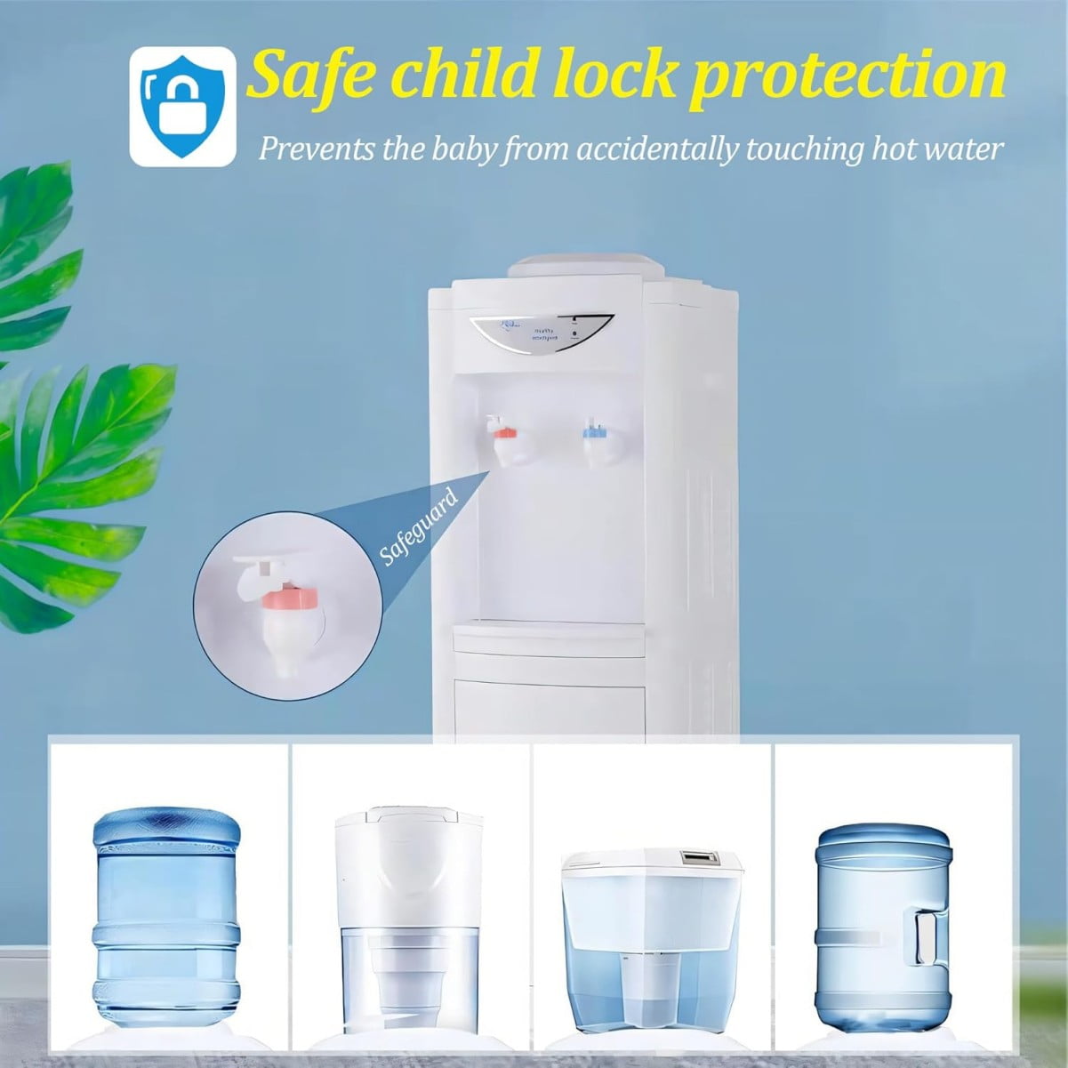WSYW Plastic Child Safely Lock 5 gal Top Loading Water Cooler