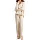 thumbnail image 5 of Mujer Jersey básico Pantalones Hombro caído Cuello en V Bolsillos de color sólido Traje diario, 5 of 7