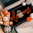 thumbnail image 3 of Sm:)e Ghost Welcome Halloween Doormat, Black, 17x47 Inch, 3 of 7