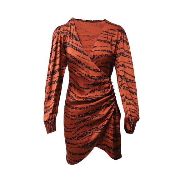 Pre-Owned Anine Bing Penelope Tiger Print Mini Dress in Multicolor Silk