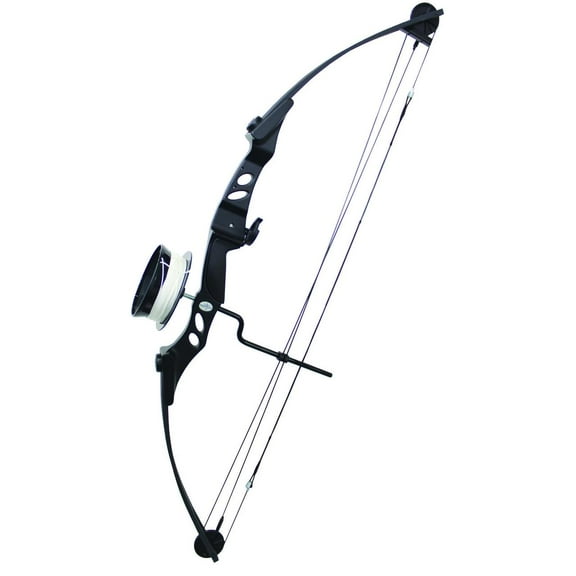 SAS Siege 55 lb 29" Compound Bowfishing Bow Package with Roller Arrow Rest, Reel