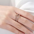 thumbnail image 3 of Round Cut Lab Created Diamond Enhancer Guard Wrap Band Ring 14k Rose Gold Plated, 3 of 5