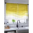 thumbnail image 5 of Sheer Curtains 45 Inch Length 2 Panels Set for Kitchen, Ombre Yellow Waves Semi Sheer Curtains for Windows, Abstract Art Gradient Modern Voile Window Treatments Rod Pocket Curtain, 5 of 7