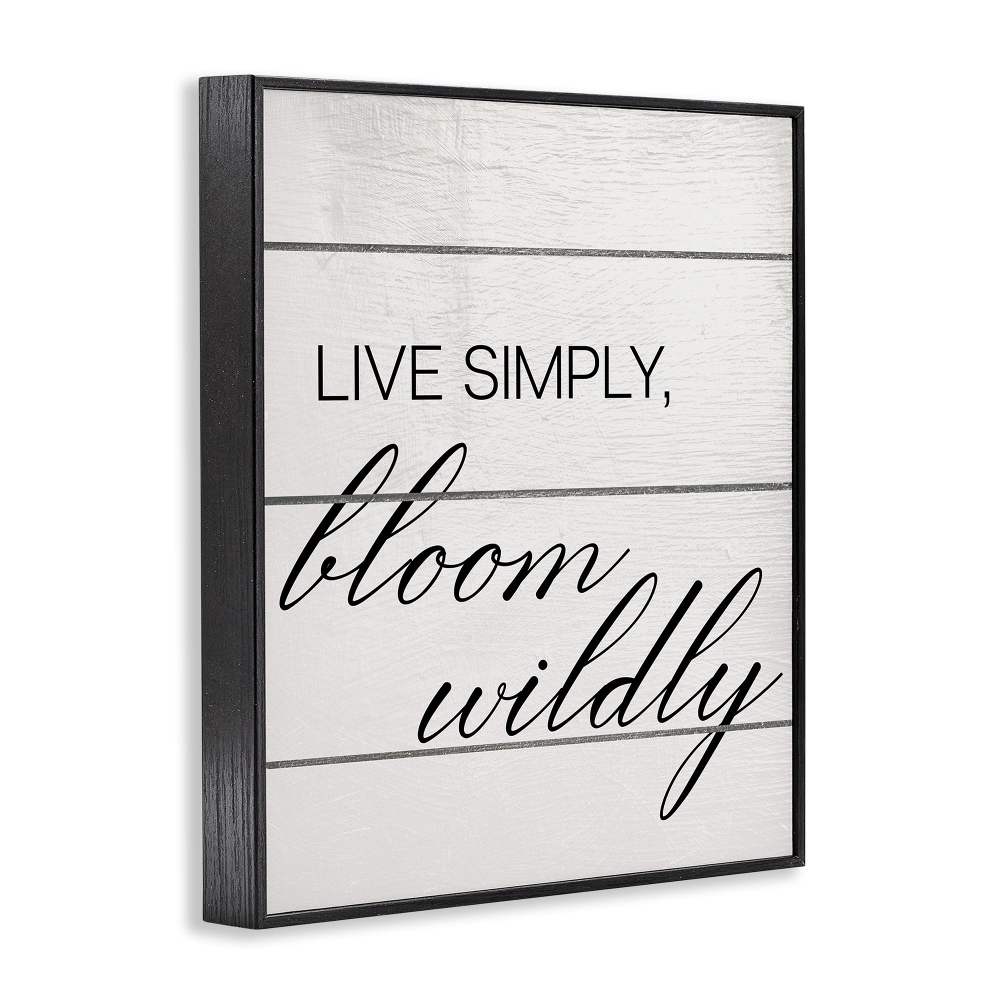 Stupell Industries Bloom Wildly Phrase Typography Painting Black Framed Art Print Wall Art, 16 x 20