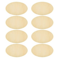 Minkissy  Wood Blank Cutouts Oval Shape Unfinished Craft Project Beige 8Pcs