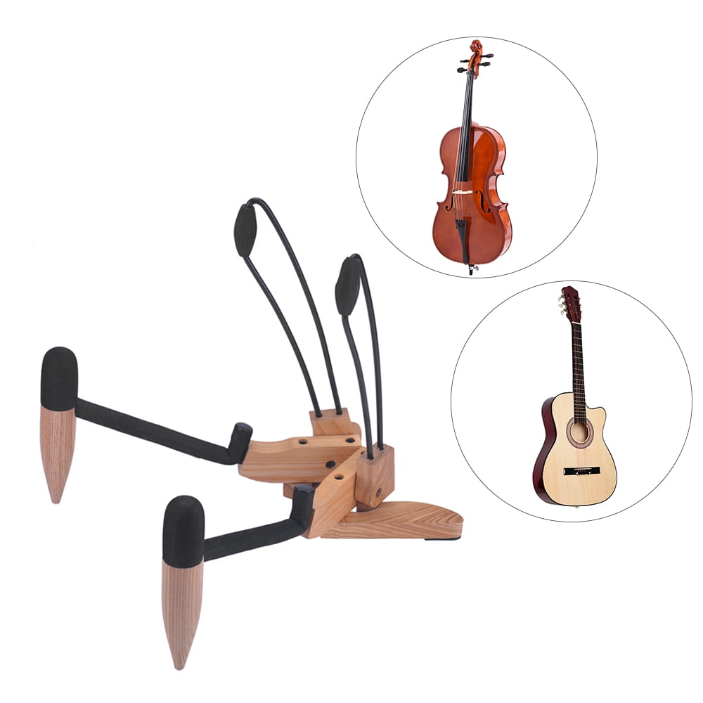 Portable Foldable Wooden Holder Stand for Folk Classical Acoustic Guitar Cello 