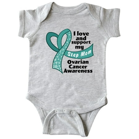 

Inktastic Ovarian Cancer Awareness I Love and Support My Step Mom Gift Baby Boy or Baby Girl Bodysuit