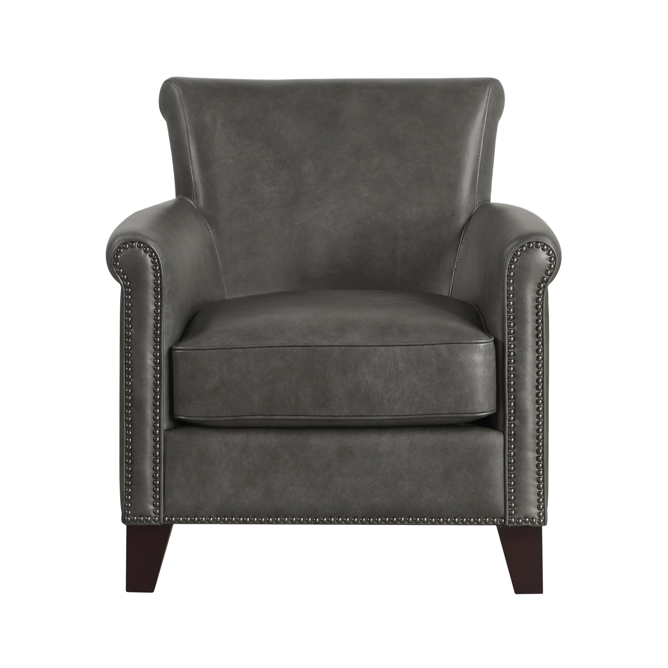 OakvillePark Brindlewood Leather Accent Chair, Gray