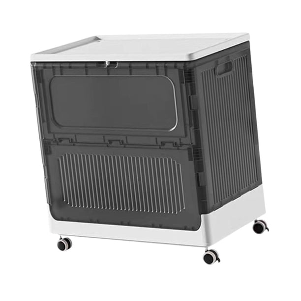 Cesta de lavandería Gloria con ruedas plegable decorativa organizador de paños de lavado para el hogar dormitorio Negro