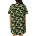 thumbnail image 6 of Fotbe Camouflage Dinosaur Print Pajama Set for Women 2 Piece Loungewear Short Sleeve Tops and Shorts Set Soft Sleepwear-3X-Large, 6 of 7
