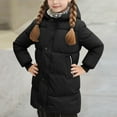 thumbnail image 6 of CYRBOKO Girls Puffer Coats, Long Sleeve Thermal Hooded Full Zip Winter Outerwear with Pockets Black Size 8-9 T, 6 of 9