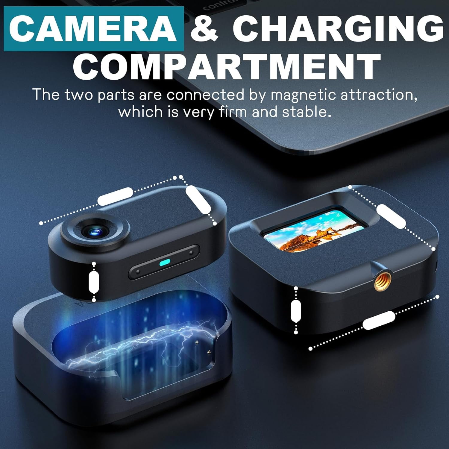 Mini Body Camera, 1080p Wearable Thumb Size Cam with Charging Case, Pet Camera, POV Cam with Motion Detection, Photo Shooting, Video Recording for Cat, Dog, Sport, Waterproof, Black