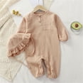 thumbnail image 3 of SUYOLL Toddler Boys Jumpsuit Linen Long Sleeve Rompers Button Down Summer Clothes with Ruffled Bonnet Hat Fun & Vibrant Designs, 3 of 3