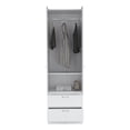 thumbnail image 2 of Nmkwnr 76" High Armoire with 2 Drawers, 2 Doors Clothes Storage Cabinet with 1 Shelf and Hanging Rod, Perfect for Living Room, Bedroom, White, 2 of 8