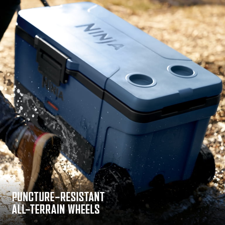 Ninja FrostVault 65 Quart Wheeled Cooler, Blue, Ice Retention, Dry