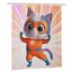 thumbnail image 2 of Cortina de ducha Superkitties con diseño de dibujos animados, con 12 ganchos, impermeable, lavable, de poliéster, para decoración del baño, 60 x 72 pulgadas, de plástico, 2 of 8