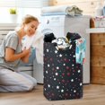thumbnail image 5 of Yayeee Freestanding Laundry Hamper with Handle Collapsible Large Storage Basket for Clothes, Blue Stars Pattern, 5 of 7