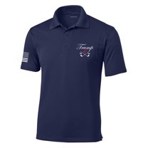 Trenz Shirt Company Mens Trump 2024 Golf Clubs Embroidered Golf Polo-True Navy-Medium