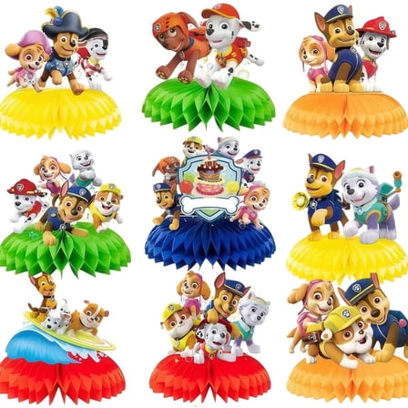Paw Patrol Boy Honeycomb Centerpieces Table Toppers Decorations for Birthday Party Decor Supplies