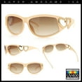 thumbnail image 2 of Womens Diva Wrap Around Double Heart Jewel Hinge Plastic Fashion Sunglasses Peach - Brown, 2 of 7