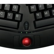 Adesso WKB-3150UB - Wireless Ergonomic Keyboard with Built-in Removable Trackball and Scroll Wheel, Split Key, Long Battery Life, Small and Portable -Compatible for Laptop/Desktop/PC/Windows XP/7/8/10