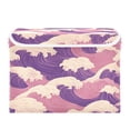 thumbnail image 7 of Yayeee Collapsible Cube Storage Bin with Lid Fabric Closet Decorative Basket with Handles, Purple Wave Pattern, 7 of 7