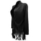 thumbnail image 5 of - Cárdigan de manga larga con borlas para mujer, color negro Colco tops de mujer, 5 of 8