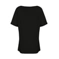 thumbnail image 4 of Lumtrix Women Fashion Deep V-Neck Short Sleeve Tops Oversized Summer Tees Casual Loose Fit Basic Trendy T-Shirt Black 2XL, 4 of 5