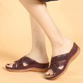 thumbnail image 2 of asdoklhq Wedge Sandals for Women,Women Summer Slip-On Wedges Beach Open Toe Breathable Sandals Embroidery Shoes, 2 of 6