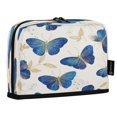 thumbnail image 2 of Pencil Bag with Magnetic Foldable Base Large Capacity Stand-Up Pencil Case Durable Nylon Pen Pouch Watercolor Blue Butterfly, 2 of 7