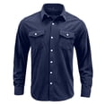 thumbnail image 5 of Bwdbhd Men's Cotton Lightweight Jackets Mens Shacket Long Sleeve Shirt Jacket with Pockets Lightweight Overshirt Navy,3XL, 5 of 5