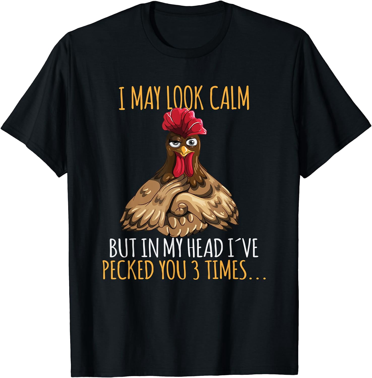 Lustige Gartenflagge 'I May Look Calm...' – Huhn-Motiv, 30,5x45,7cm, Jute, Doppelseitig