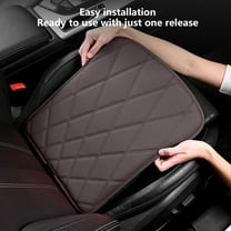 Breathable Leather Car Seat Cushion with Non-Slip Base & Storage Pocket - Universal Fit for All Vehicles, All-Season Comfort(Brown)
