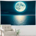 thumbnail image 5 of RKSupls Tapestry Wall Hanging Art, Full Moon Over Ocean at Night Tapestry Decoration for Daily Bedroom, Dorm, Living Room, Apartment Hallway Home Decor, 5 of 5