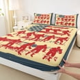 thumbnail image 3 of Homewish Ice Hockey Sports Queen Sheet Sets, Vintage American Flag Flat Sheet, Teens Kids Girls Boys Queen Fitted Sheet, Ultra Soft Bedroom Decor, 4 Pieces, 3 of 7