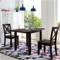 thumbnail image 2 of Espresso 3-Piece Drop Leaf Dining Table Set with 2 X-Back Chairs, Space-Saving Kitchen Nook Set for Small Spaces, Solid Wood Construction, 2 of 10