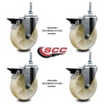 thumbnail image 2 of 5 Inch Nylon 3/8 Inch Threaded Stem Caster Set with Brake, 2 of 2