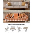 thumbnail image 3 of Orange Thanksgiving Sofa Covers for 3 Cushion,Washable Couch Cover for Sectional Sofa Slipcovers with Tassel,Plaid Pumpkin Buffalo Maple Leaf Loveseat Covers Futon Cover Throw Blanket 71''x118'', 3 of 8