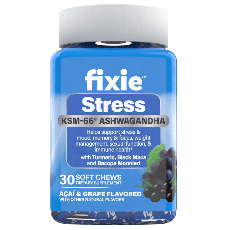 2 pack) fixie Soft Chews Stress 720mg Ashwagandha Blend, 30