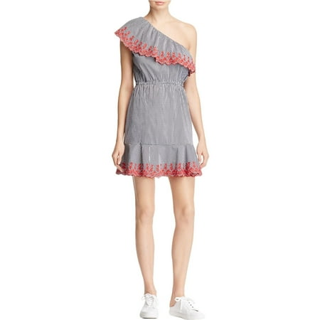 The Gingham Dress - Lucy Paris Womens Gingham One Shoulder Casual Dress