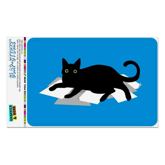Black Cat Lying on Papers Home Business Office Sign