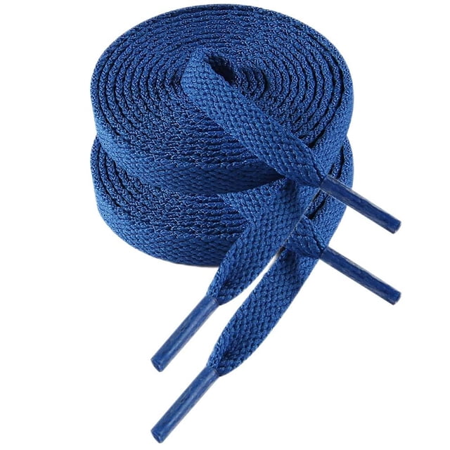 Cordones planos VSUDO para zapatos, color azul real, 137 cm, para zapatillas (2 pares)