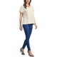 thumbnail image 2 of INSPIRAR CHIC Blusas de Lino para Mujeres, Camisetas de Manga Corta, Ropa Casual Básica de Verano, Blusa Suelta de Color Sólido L Beige, 2 of 6