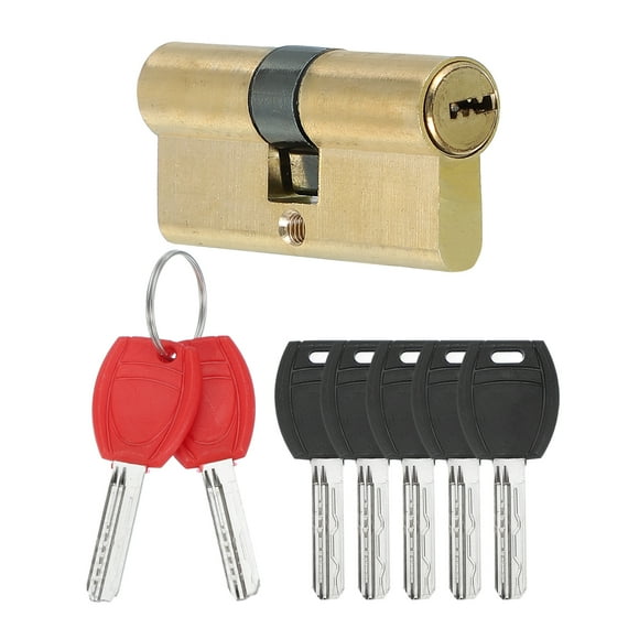 European Double Lock Cylinder, Door Cylinder Lock with Keys Solid Brass Lock Cylinder for Anti-Theft Doors 70mm(30/10/30)