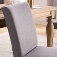 thumbnail image 3 of YOUNIKE Mid-Century Modern Dining Chairs Set of 2, 18.9"H Linen Upholstered Kitchen Side Chairs with Solid Wood Legs, Armless Parsons Chairs, Gray, 3 of 18