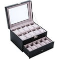 thumbnail image 1 of SURJDE Watch Box Watch Holder Storage Case Watch Display Organizer with 2 Layers 20 Slots for Jewelry Watch, 1 of 7