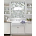 thumbnail image 3 of Blue Green Eucalyptus Swag Curtains for Living Room/Bedroom Windows, Spring Botanical Leaves Weeping Kitchen Curtains and Valances Set 36 Inch Length, Light Filtering Swags Valance Curtain Panels, 3 of 5